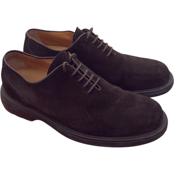 Giorgio Armani Lace Up Brown Suede Shoes Size 43.5 US 10.5 - Picture 7 of 13